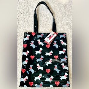 Black Tote Bag with Scottie Dog Print